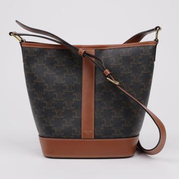 Celine Canvas Calfskin Small Bucket Bag 158123813 [P]
