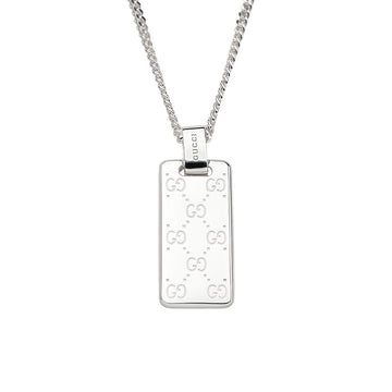 GUCCI GG Tag Signature Anhänger 925 Silber Halskette 37451-2 158337081 [P]