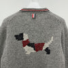 THOM BROWNE Hector Handtaschen-Patch Cardigan in Tonales Grau 158340079 [P]