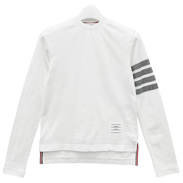 THOM BROWNE Damen Langarmshirt mit diagonalen Streifen 4-Bänder 26FW Weiß 158340101 [P]