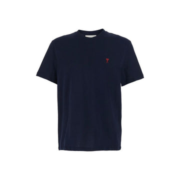 AMI T-shirt mit Herzlogo für Damen in Nachtblau BFUTS035 724 430 158346215 [P]