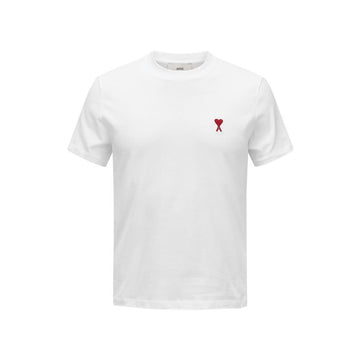 AMI Heart Logo Embroidered T-Shirt White BFUTS035 724 100 158346220 [P]