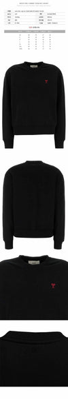 AMI 26SS Herz Klein Logo Sweatshirt Schwarz BFUSW035 730 001 158346227 [P]