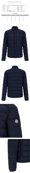 MONCLER Padded Jacket mit Logo-Patch in mattem Navy 158346441 [P]