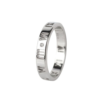 Tiffany & Co White Gold 4P Diamond Pierced Atlas Ring Size 14 37400 158349740 [P]