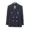 MaxMara Blue Women's Double Breasted Cotton Blend Chambray Blazer 268704 30602858 [P]