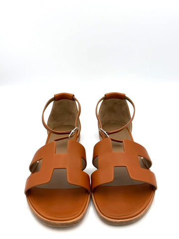 HERMES Santorini Sandalen Braun Zustand A+ 158351273 [P]