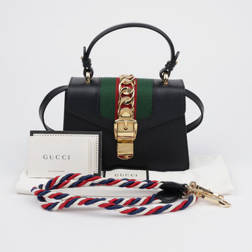 Gucci Leather Mini Shoulder Bag Black 158093154 [P]