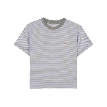DANTON Kurzärmliges Crop-T-Shirt in Grau und Weiß SS26 für Damen 158360002 [P]