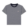 DANTON C0408 CVT NAVY X WHITE SS26 女性用 半袖 クロップ Tシャツ 158360005 [P]