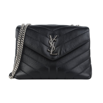 SAINT LAURENT Monogram Matelassé Lulu Klein Silberne Crossbody Tasche 37502-5 158360213 [P]
