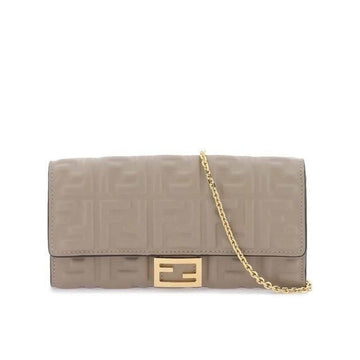 Fendi Baguette Napa Leather Continental Wallet with Chain 157204113 [P]