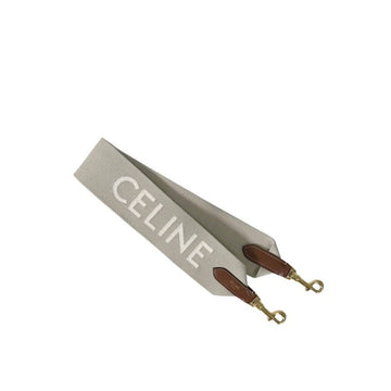 CELINE Lange Woll-Stickerei Logo Jacquard Schultergurt Beige 49S012AEP 158361028 [P]