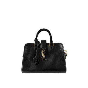 Saint Laurent Monogram Cabas Leather Baby Tote Shoulder Bag Black 472466 158361032 [P]