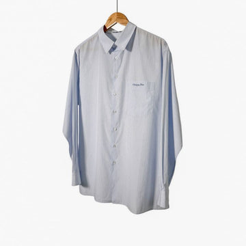 Dior Men's Logo Couture Oversized Stripe Poplin Shirt Blue 40 158361050 [P]
