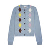 GANNI Damen Baumwoll Argyle Strickjacke 158361122 [P]