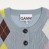 GANNI Damen Baumwoll Argyle Strickjacke 158361122 [P]