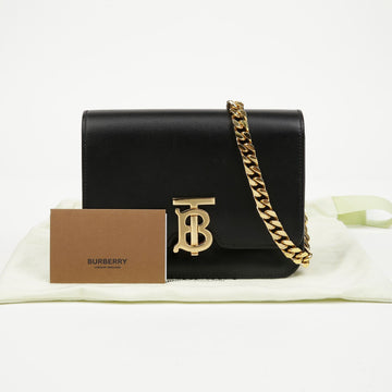 BURBERRY Schwarze Leder TB Rock Chain Belt Bag 158093186 [P]