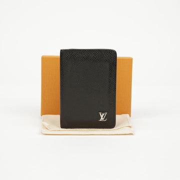 LOUIS VUITTON レザー ポケット オーガナイザー カードケース ブラック 158155591 [P]