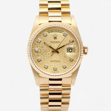 ROLEX Day-Date 36 Uhr aus Gold mit Original-Diamanten und Jubiläums-Motiv 18238 158361300 [P]