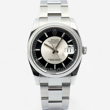 ROLEX 116200 ダイヤルのタキシードデイトジャスト 36 オイスター メンズ スチール ウォッチ 2007年 単品 158361301 [P]