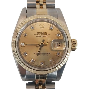 Rolex 26mm Datejust Diamond 10p Champagne Gold 18k Combi Women's Watch 69173 158364618 [P]