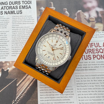 BREITLING ネビタイマー41 ノンクロノ ホワイトダイアル ゴールドハンズ 24年フルセット 158365120 [P]
