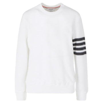 THOM BROWNE 24FW Diagonalarmband Stich Waffle Sweatshirt Weiß 07897 100 123042310 [P]
