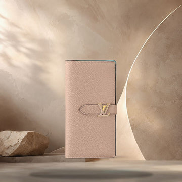 Louis Vuitton Vertical Wallet Galet Beige / Aquamarine Blue M81367 158371666 [P]