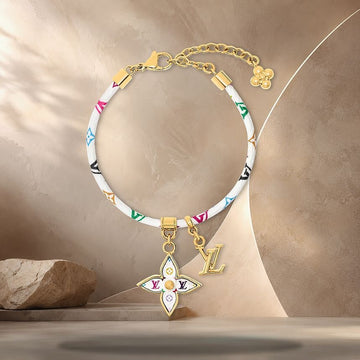 Louis Vuitton Iconic Charms Bracelet White Monogram Canvas String M4698Z 158370086 [P]