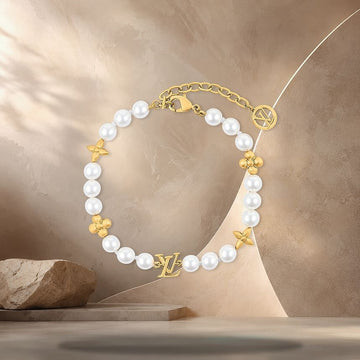 Louis Vuitton My LV Pearl Bracelet with Gold Finish M1129A 158370101 [P]