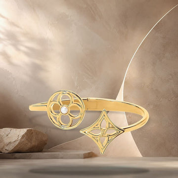 Louis Vuitton Pearly Flower Bracelet Gold Metal 158370120 [P]
