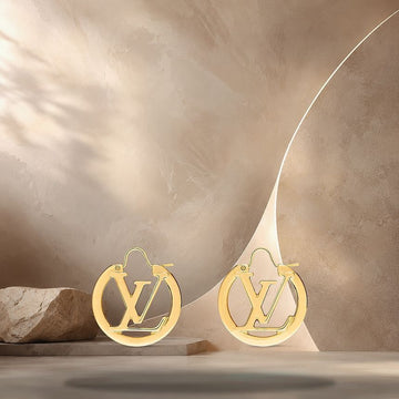 Louis Vuitton Louise Earrings Gold Tone Metal Detail M00396 158370370 [P]
