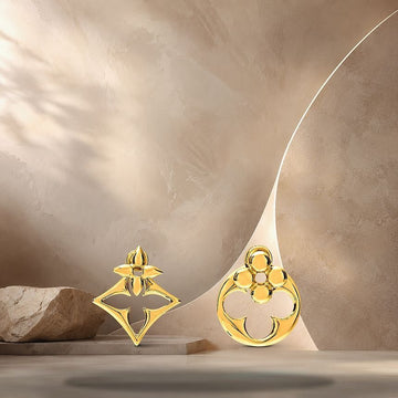 LOUIS VUITTON Ohrringe mit Blumenmotiv Durchmesser vorne: 1 cm (0.4 in) / hinten: 1.5 cm (0.6 in) M00770 158370373 [P]