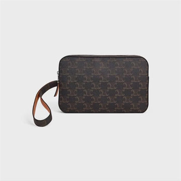 Celine Pouch - Triomphe Canvas Calfskin 158370506 [P]