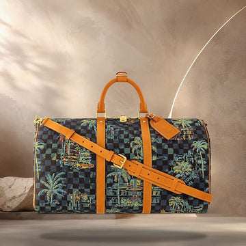 LOUIS VUITTON Keepall Bandoulière 50 Marina Blue N00227 158370569 [P]