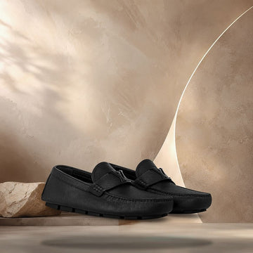 Louis Vuitton Monogram Taiga Black Moccasins 158374743 [P]
