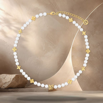 LOUIS VUITTON My LV Pearls Colier mit goldfarbener Metallverarbeitung M01990 158376249 [P]