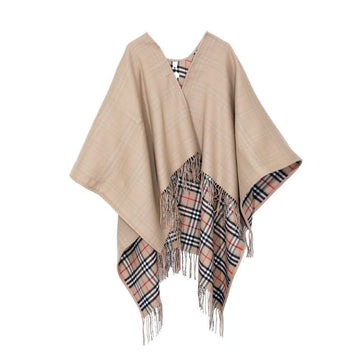 BURBERRY Woll-Reversible-Fringecape mit Karomuster 156331081 [P]