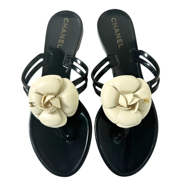 CHANEL Camellia Sandals 37 (240) 6VCHS80640 158377460 [P]