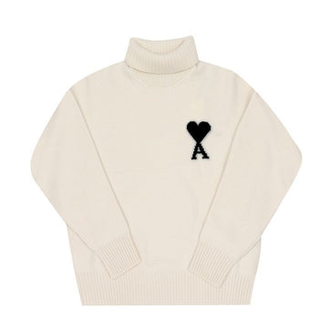 AMI Big Heart Logo Intarsia Rollkragenpullover 141610844 [P]