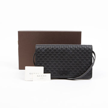 GUCCI Mikroschima Mini Leder Crossbody Tasche Schwarz 158314482 [P]