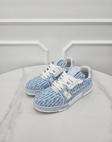 LOUIS VUITTON LV Trainer Blau Streifen 8 1ABNLI 145898103 [P]