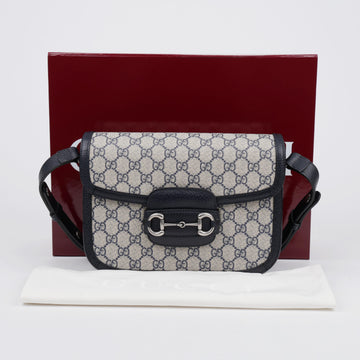 Gucci Horsebit 1955 GG Small Shoulder Bag Blue 158196062 [P]