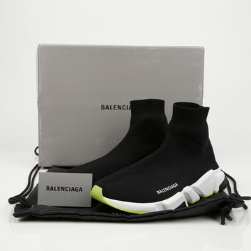 BALENCIAGA スピードトレーナースニーカー ブラック ホワイト ネオンイエロー 158314021 [P]