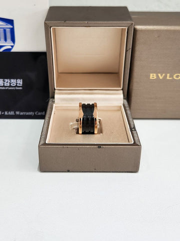 BULGARI ビゼロワン セラミック 18K ローズゴールド リング 54号 展示品級 345853 158381435 [P]