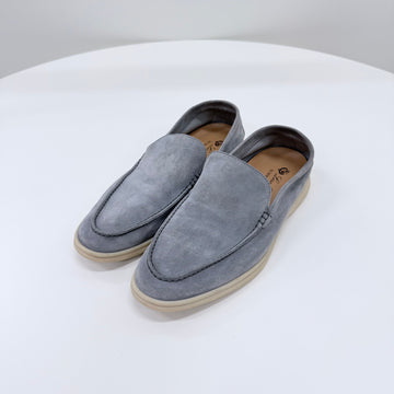 Loro Piana Summer Walk Suede Loafers Gray 158383643 [P]
