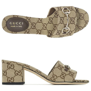 GUCCI 26SS キャメルブラウン GG ホースビット スライド サンダル 854882 9SF10 2544 158398305 [P]