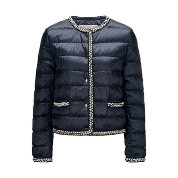 MaxMara Lightweight Padded Jacket with Tweed Line Dark Blue 2619481134 008 153212593 [P]