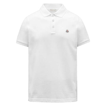 MONCLER 24SS Logo-Patch Polo-T-Shirt Weiß I2 091 8A000 12 84556 002 76271524 [P]